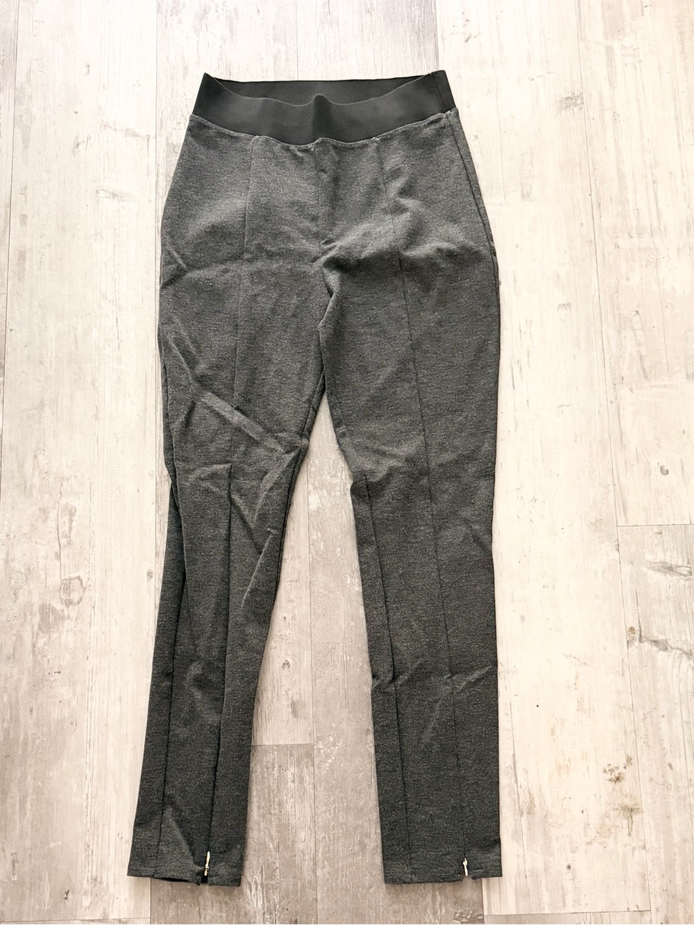 Express Clean Girl Gray Pull-On Skinny Ankle Pants Minimalist Zip Hem Size S